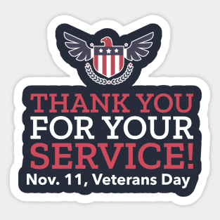 Veterans Day Thank You For Your Service Sticker